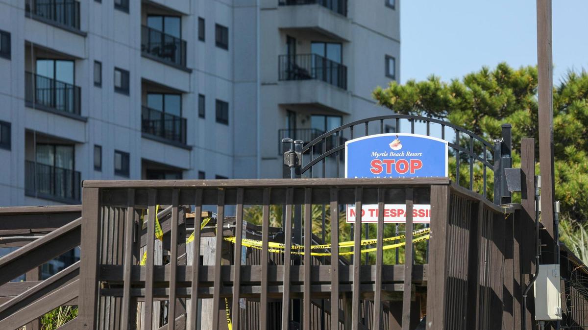 Residents have been evacuated from the 22-story Renaissance Tower at Myrtle Beach Resort after structural engineers found the building unsafe. A section of the busy beach front also also been closed. October 14, 2022.
