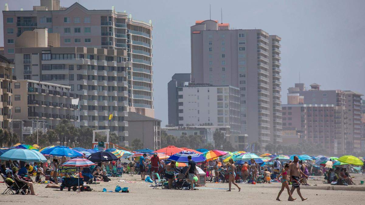 Thousands of visitors pack the beach in North Myrtle Beach. June 13, 2022.