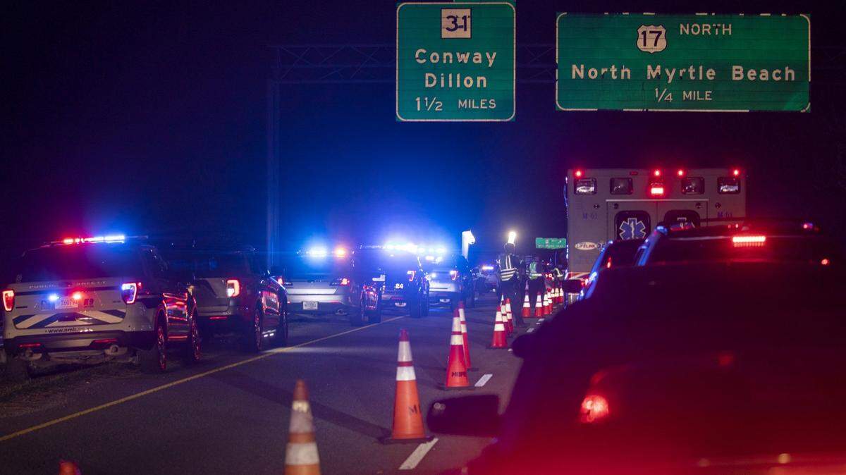 Law enforcement agencies from Horry and Georgetown counties came together to conduct a traffic checkpoint on Grissom Parkway in an effort to improve safety on area roads. Several vehicles were searched and and arrests were made. February 28, 2023.