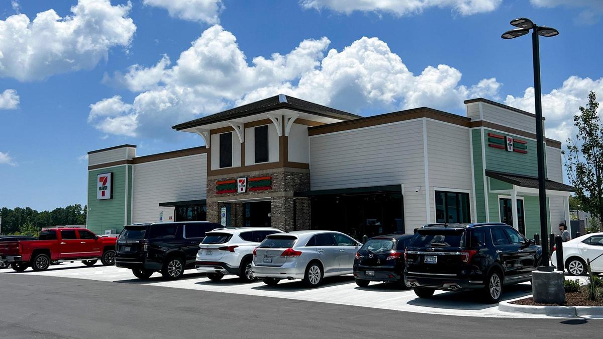 A new 7-Eleven convenience store is nearing completion off Carolina Forest Boulevard at The Mill Marketplace shopping center. July 11, 2023.