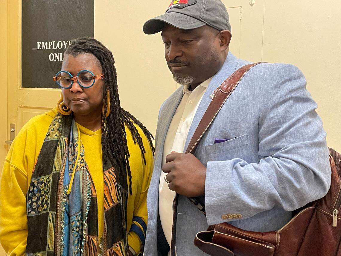 Monica and Shawn Williams on March 6, 2024. They spoke to The Sun News about their disappointment over Alexis Hartnett’s hearing being rescheduled.