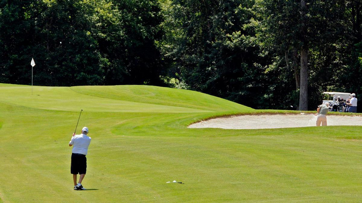 Golfers will be seeing more green in the Myrtle Beach golf market this winter and spring, like on the par-4 ninth hole on the Highlands course at Aberdeen Country Club, which features a fairway that closes down to a small landing space guarded by bunkers, natural areas and trees.