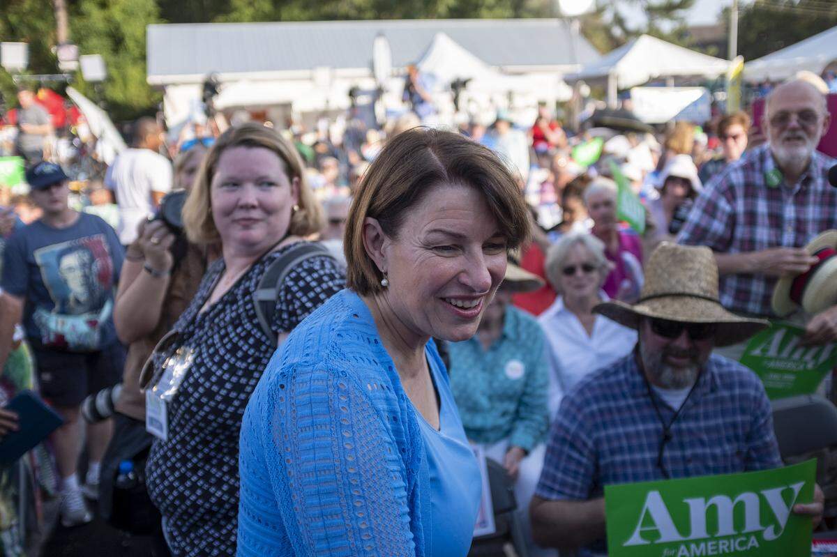 Senator Amy Klobuchar greets supporters at the Galivant’s Ferry Stump. Hundreds gathered at the Galivant’s Ferry General Merchandise store for the historic democratic stump meeting that has been held on these grounds in Horry County since 1876. Democratic candidates for the 2020 election including Senator Amy Klobuchar, Mayor Pete Buttigleg, former Vice President Joe Biden and Mayor Bill deBlasio spoke at this year’s event. Monday Sept. 16, 2019. Monday Sept. 16, 2019.