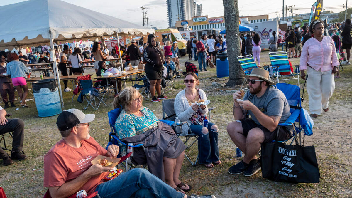The 2023 Myrtle Beach Food Truck Festival hosted more than 80 food trucks and 30 artisan vendors, live bands, a kids zone, and beer and wine sales. March 31, 2023.