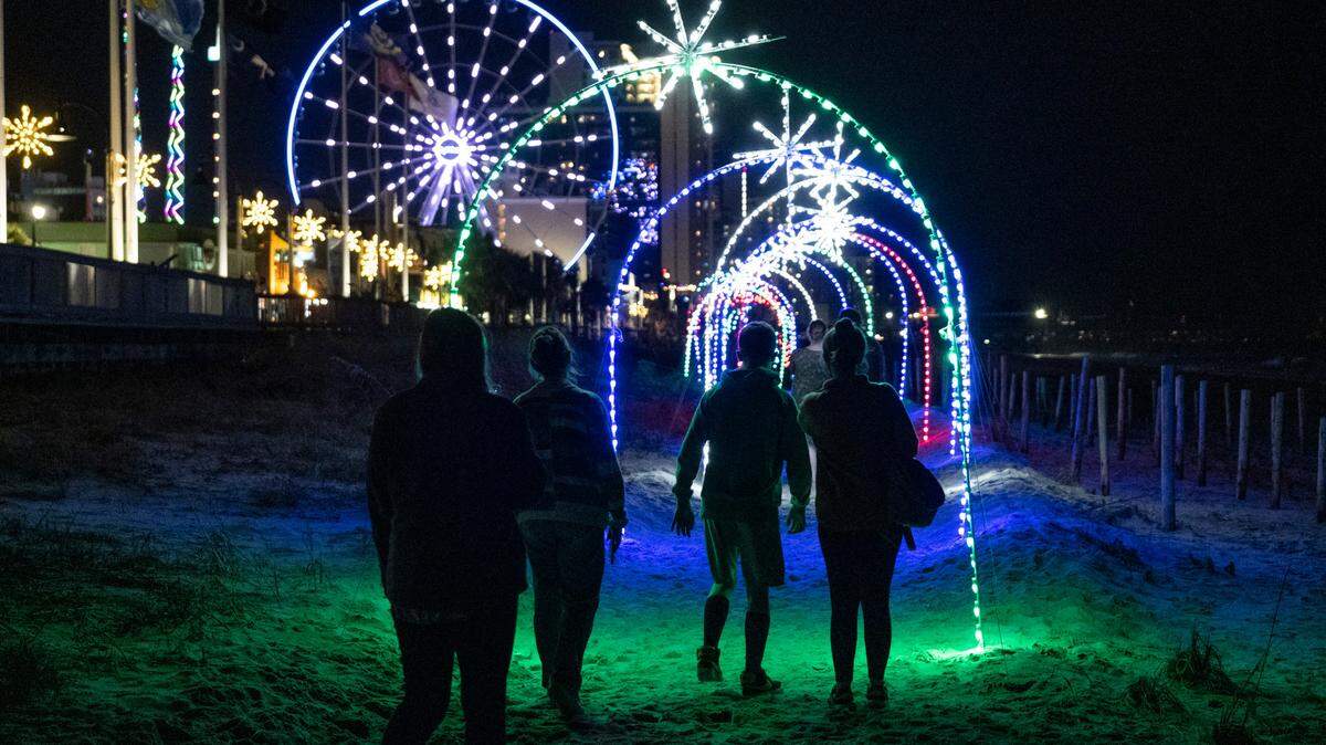The Myrtle Beach boardwalk area is lined with lights and displays and is hosting a “Winter Wonderland at the Beach” with light displays, a Family Fun Zone and live entertainment. Towns around the Myrtle Beach area have begun decorating for the holidays with many festivities scheduled throughout Horry County, S.C. this season. November 25, 2022.