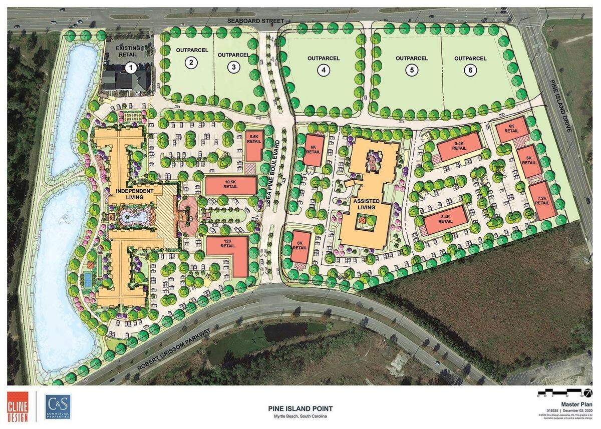 Inspire Coastal Grand apartments are located within the Pilot Island Point development with over 600,000 total square feet of residential, commercial and retail space. The development is designed to cater to seniors 55+ with salons, healthcare, shops and restaurants.