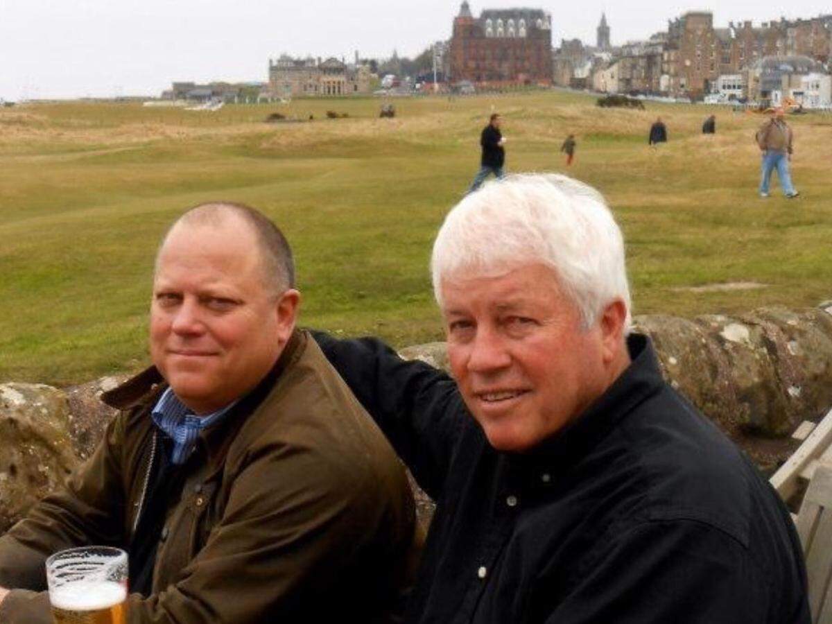 Former Myrtle Beach area golf course developer, owner and operator Larry Young (right) with his son, Danny. Larry Young died on Wednesday.