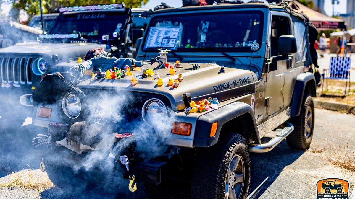 A Jeep is covered in rubber ducks at last year’s Myrtle Beach Jeep Jam.