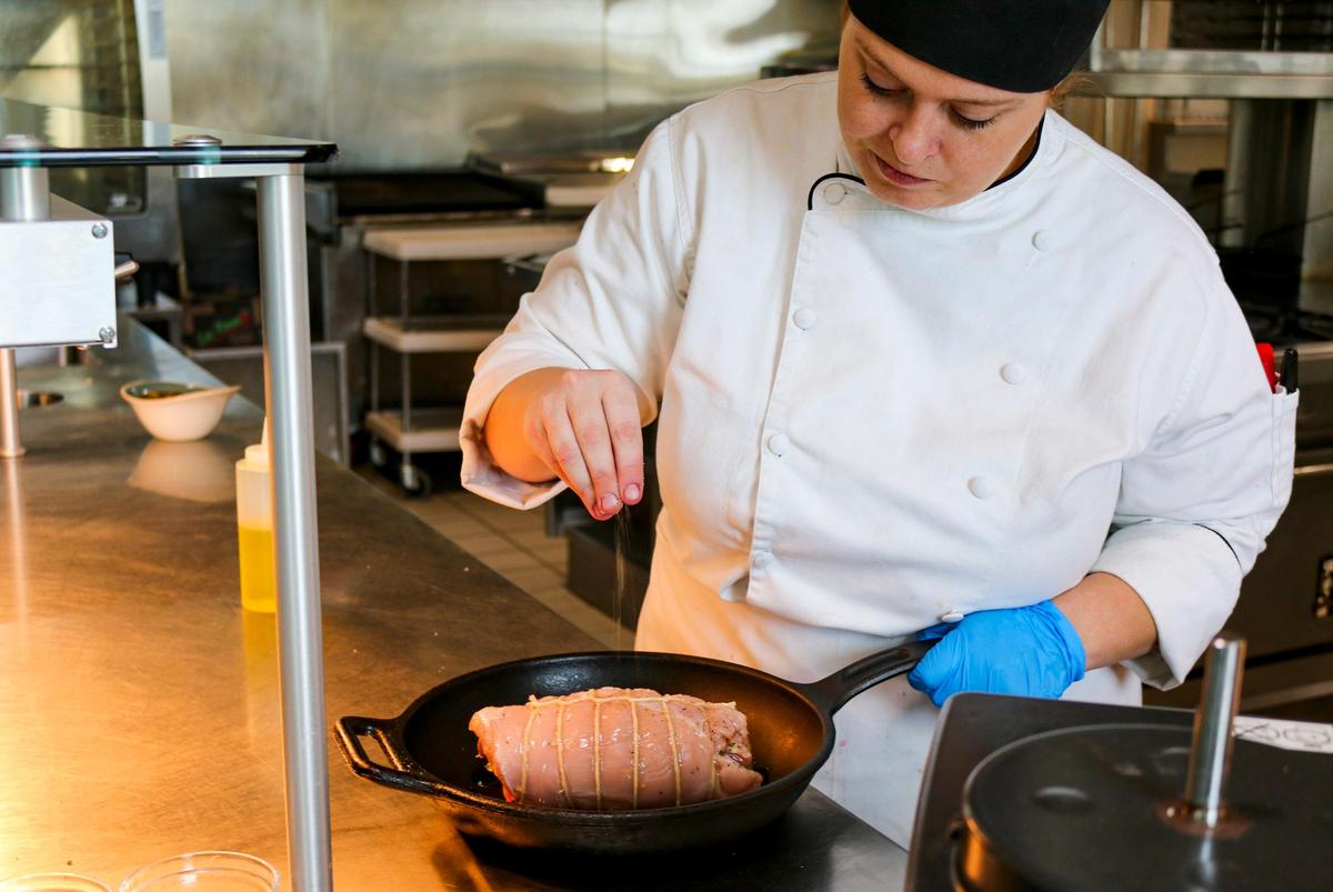 Kayla Rabon, culinary student at Horry Georgetown Technical College, prepares several dishes for the holidays at the HGTC Myrtle Beach location.