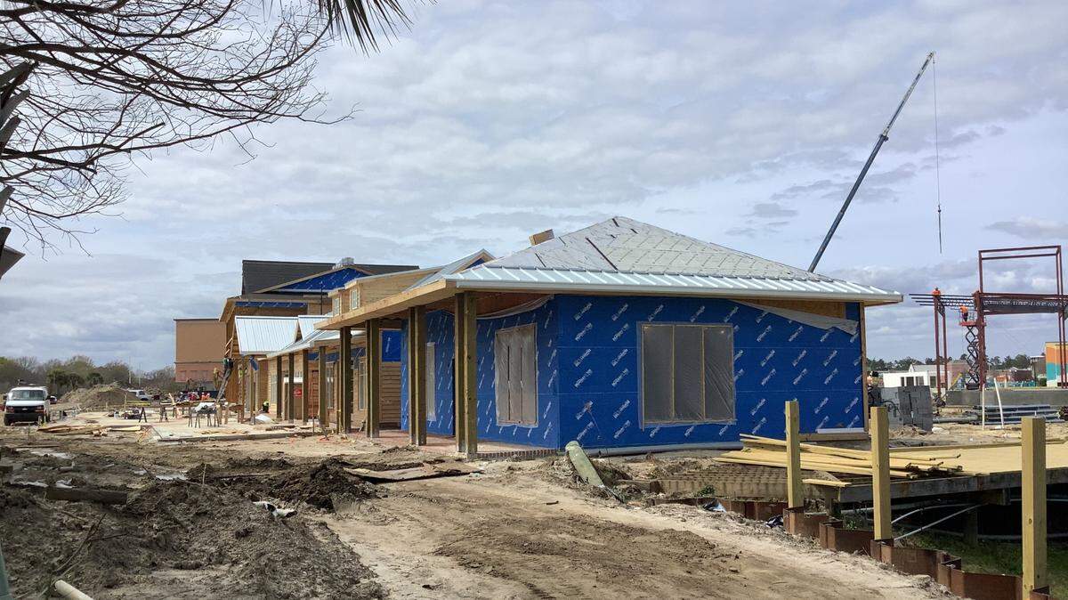 Shops near The Hangout that will be part of Key West Village on the southeast corner of Broadway at the Beach are being constructed Tuesday, March 22, 2022.