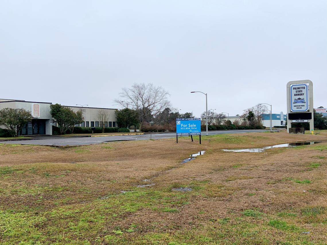 The Myrtle Beach Sun News street sign at the newspaper’s old building was replaced on Feb. 17, 2021 with a sign for the South Carolina gun store Palmetto State Armory.