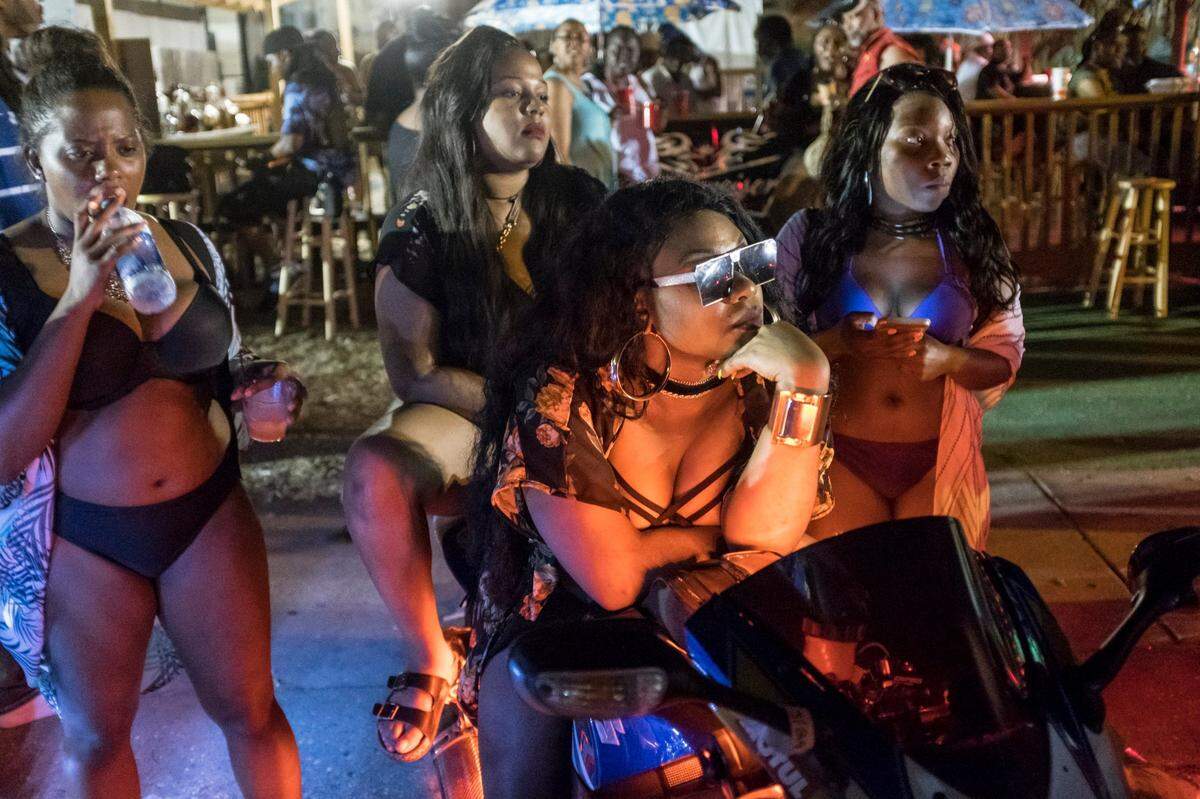 The Black Pearl Cultural Heritage and Bike Festival continued through Sunday night in Atlantic beach with parties in the street that were only damped when a rain squall moved in late in the evening. Sunday May 29, 2017.