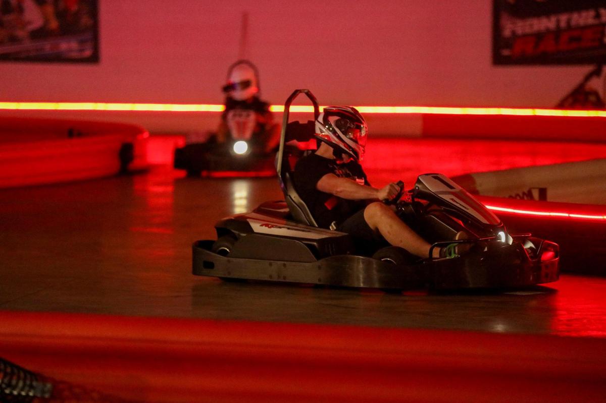 The K1 Speed staff demonstrate their carts under “glow lights” at the new track which opened on Main Street in North Myrtle Beach in a former Bi-Lo grocery store. The entertainment venue features a track that is longer than one-eighth of a mile and karts that can go upwards of 25mph, as well as food and arcade games. May 04, 2022.