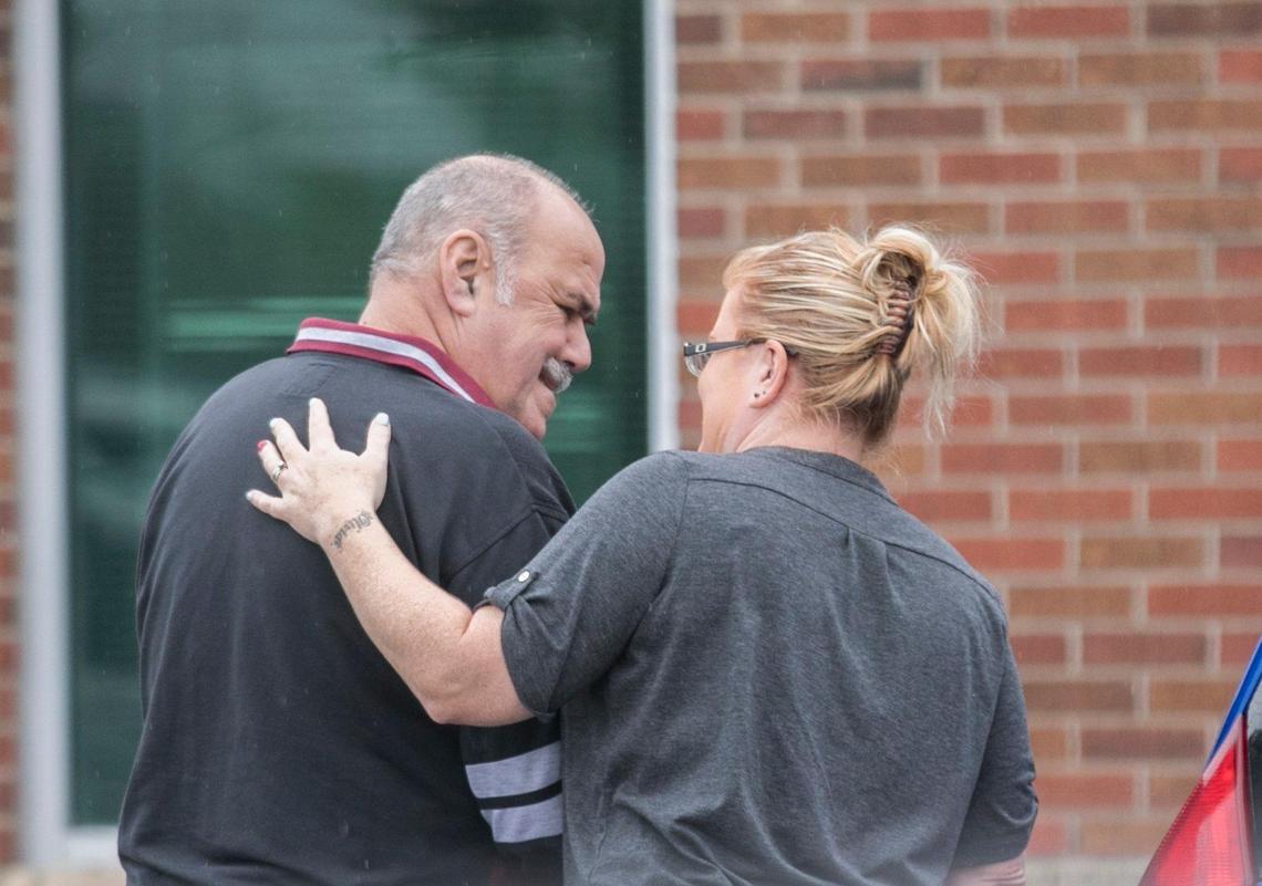 Former Horry County Sheriff’s deputy Stephen Flood gets a hug from a family member after posting bond in a Marion County Court on Friday. Flood and another ex-deputy, Joshua Bishop, were transporting mental health patients Nikki Green and Wendy Newton on Sept. 18th when they drove into flood waters and their van was swept off the road in Marion county. Jan 04, 2019. Both of the former deputies have been charged with involuntary manslaughter.