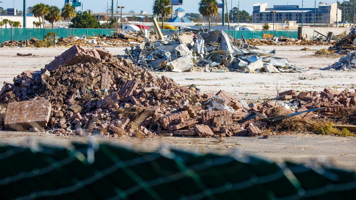 The site of the former Hard Rock and Freestyle theme parks off Fantasy Harbour Boulevard was being demolished January 15, 2021. Plans filed with Horry County show a distribution facility is planned for the site. Feb. 2, 2022.