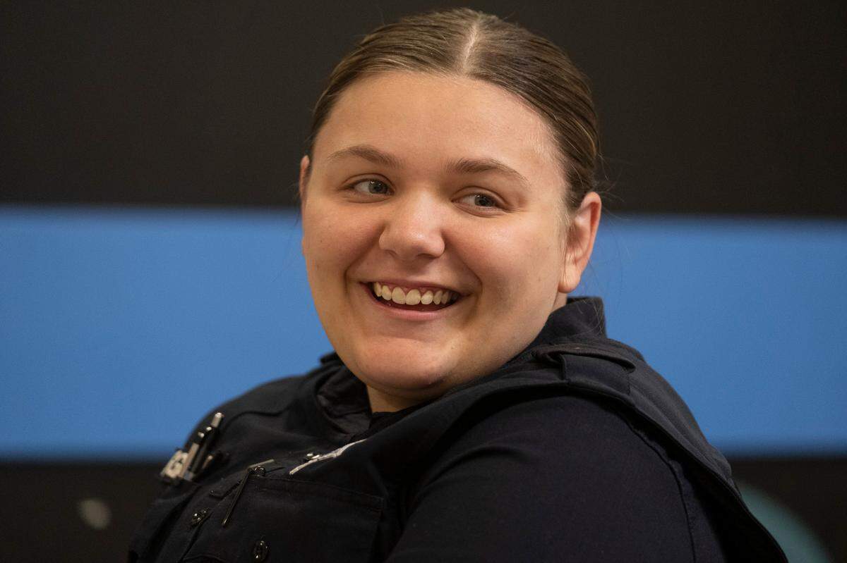 Chesney Higginbotham, age 20, at J. Reuben Long Detention Center in Conway, S.C. is one of several correctional officers hired last year after the age requirements were lowered by the state legislature.. Oct. 10, 2023.