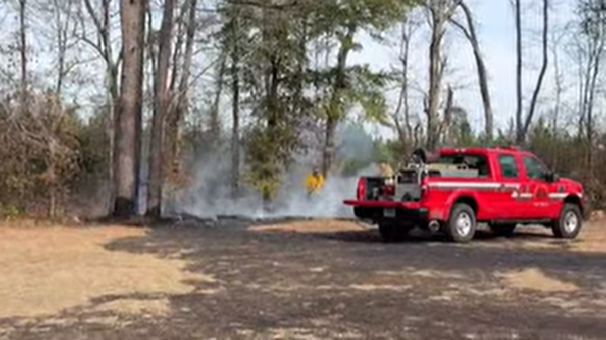 One person was injured in a fire that grew to about four acres in Conway on Friday morning, according to Horry County Fire Rescue.