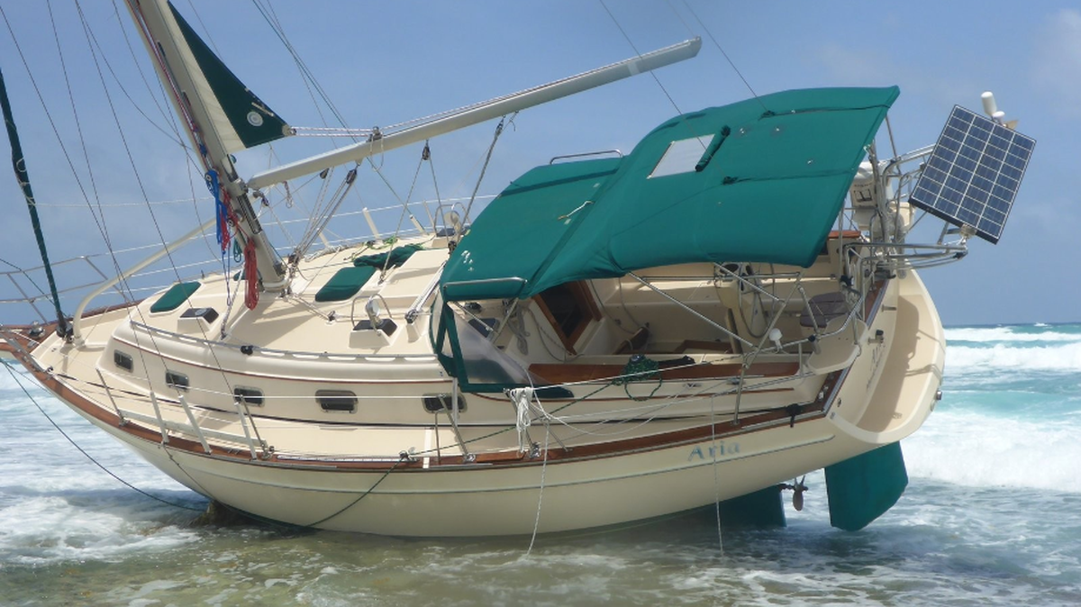 The lost boat “Aria” washed up in Cozumel, Mexico.