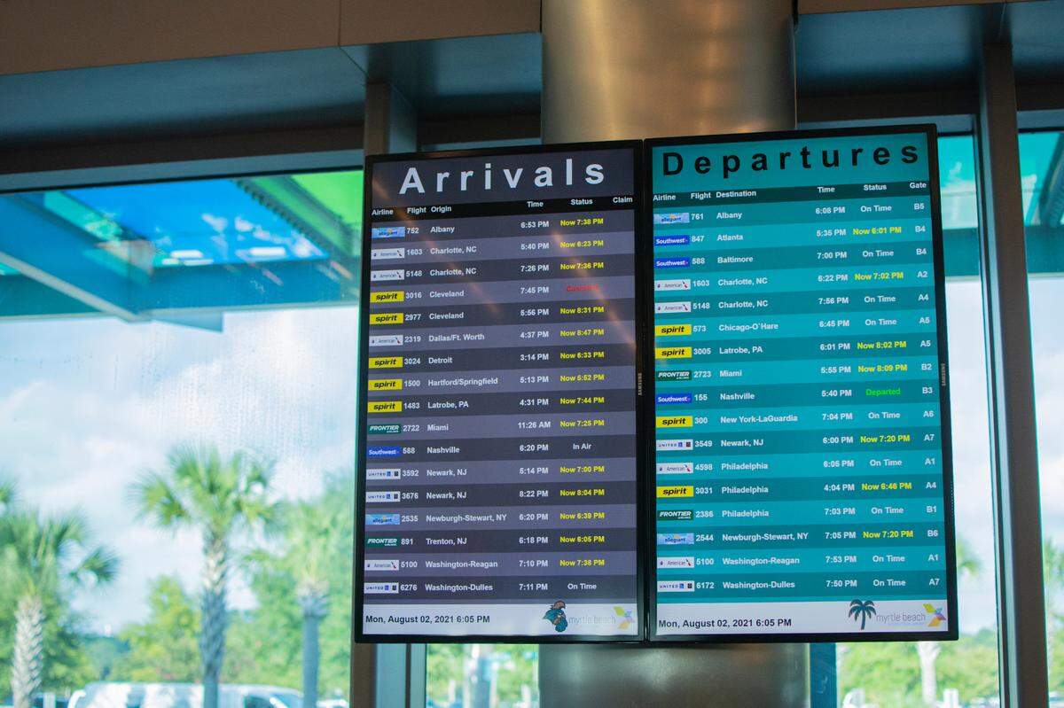 Spirit Airlines canceled at least eight flights to Myrtle Beach on Monday, Aug. 2, leaving hundreds stranded and struggling to find new flights to get home.