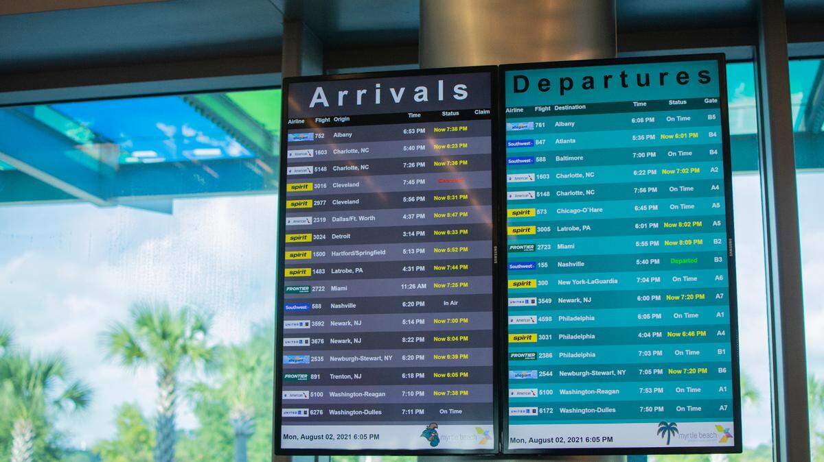 Spirit Airlines canceled at least eight flights to Myrtle Beach on Monday, Aug. 2, leaving hundreds stranded and struggling to find new flights to get home.