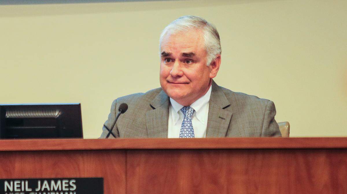 Neil James, Vice Chairman District 10. Horry County School Board in November 2021. James made the announcement the Horry County School District will change its security practices.