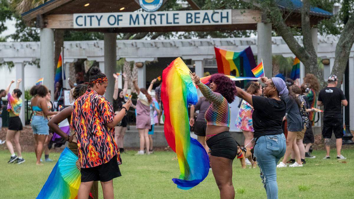 Grand Strand Pride hosted a celebration of the LGBTQ+ community at Chapin Park on Thursday night after the City of Myrtle Beach declared June 2022 Pride Month in Myrtle Beach. June 16, 2022.
