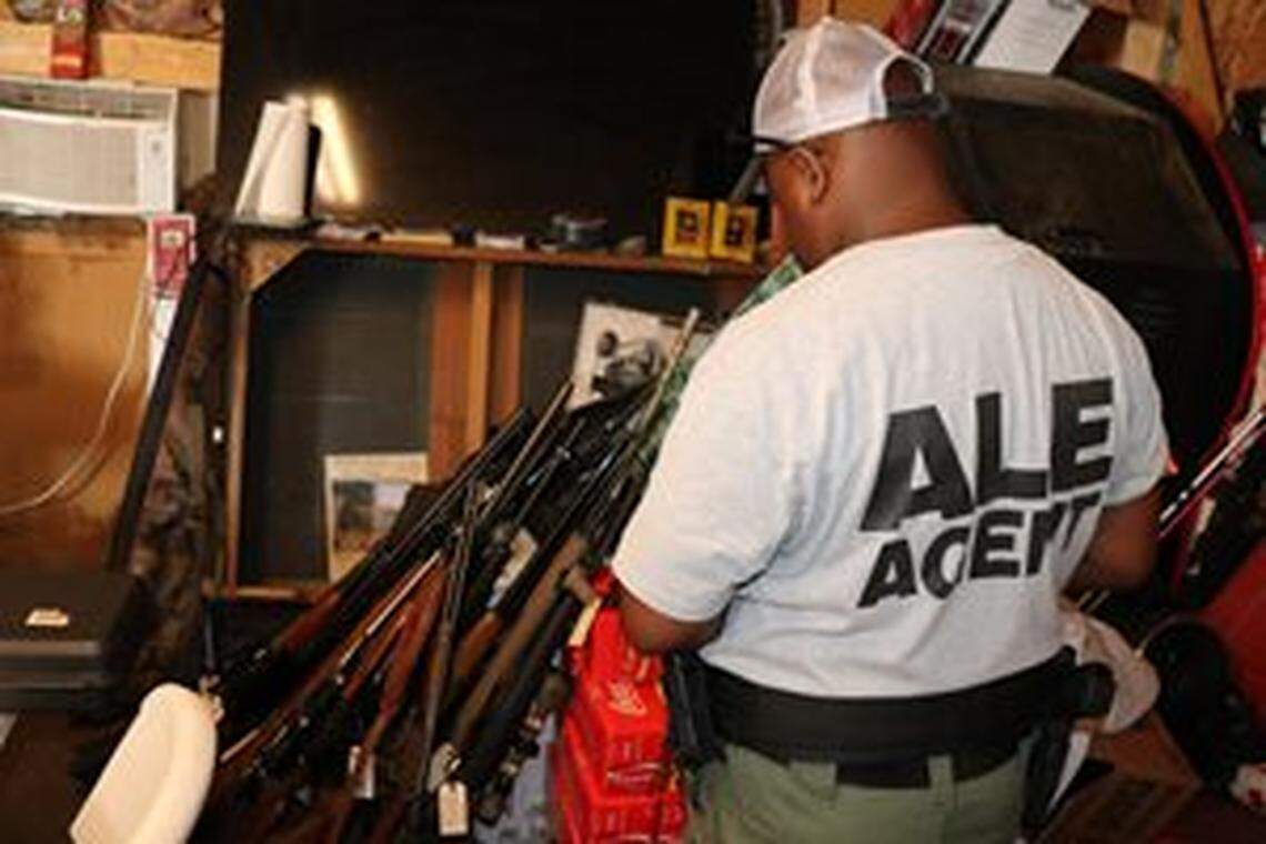 Firearms confiscated during Monday's raid. In the past, the group behind the illegal gambling had also made threats against local police. Photo courtesy of North Carolina State Bureau of Investigation