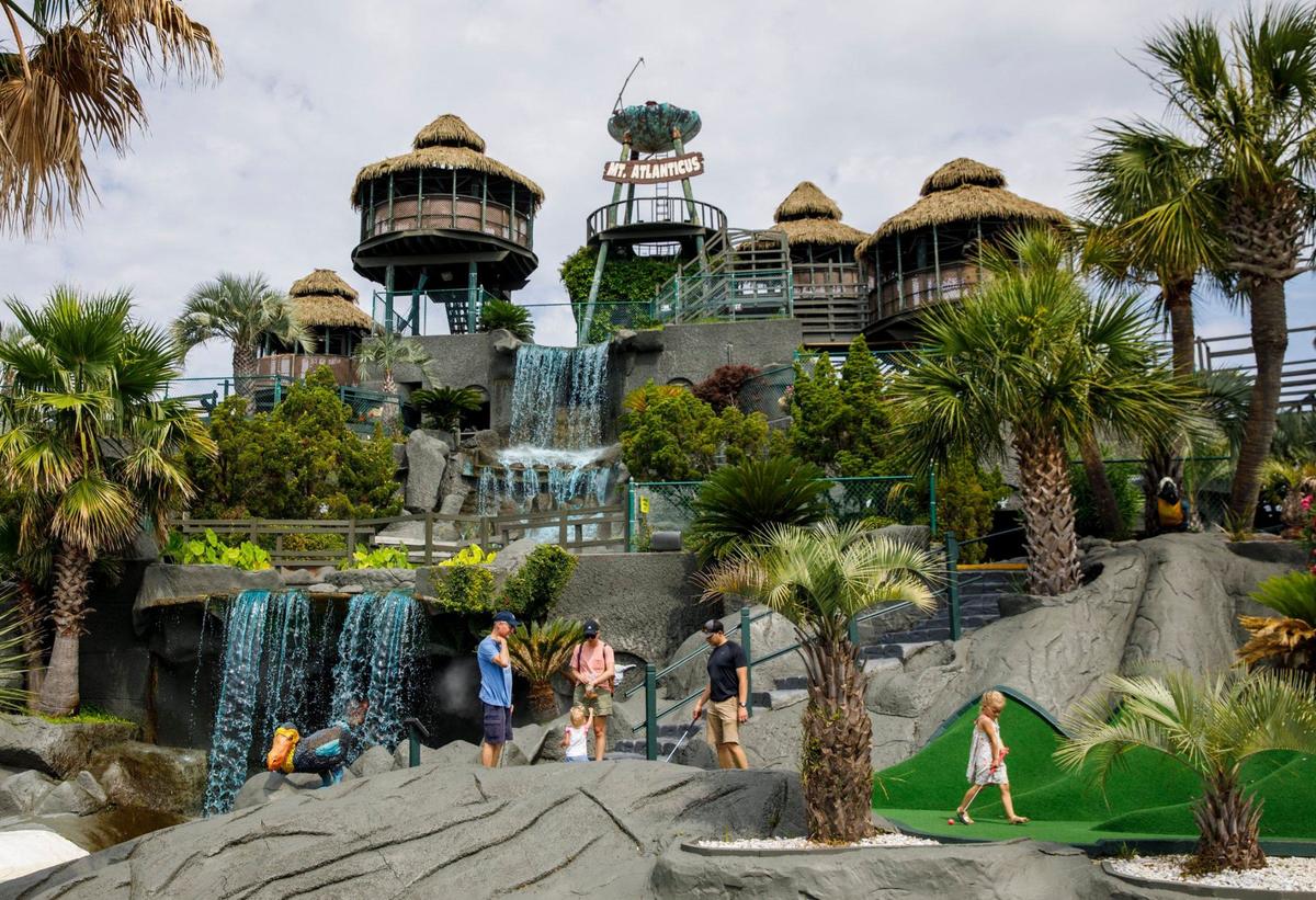 The Mt. Atlanticus Minotaur Golf course in Myrtle Beach features two courses of play with a lost continent of Atlantis theme and 75-foot high mountain scenic views of downtown Myrtle Beach. May 28, 2024. The 26-year-old course sits on the site of the historic Chapin Company Shopping Center.