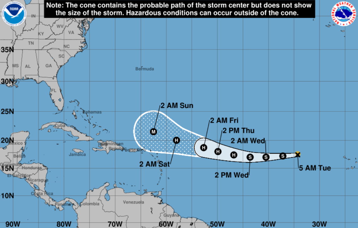 Tropical Storm Erin could become a hurricane by Wednesday and a major hurricane by Saturday. via the National Hurricane Center