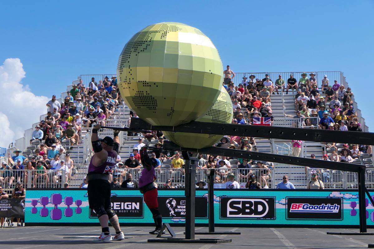The 2024 World’s Strongest Man competition is taking place at the Burroughs & Chapin Pavilion Place in Myrtle Beach this week through Sunday, May 5. Athletes from around the world are competing in various feats of strength such as the Atlas Stones, Car Walk, Hercules Hold and Fingal’s Fingers to earn the title of the 2024 World’s Strongest Man. Merchandise vendors, food trucks, and a big screen showing the the competition in real time are set up on the site and free to the public. Wednesday, May 1, 2024.