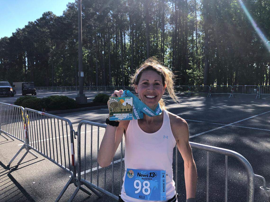 Kelli Proctor of Erie, Pennsylvania, won the women’s portion of the Myrtle Beach Marathon on Saturday.