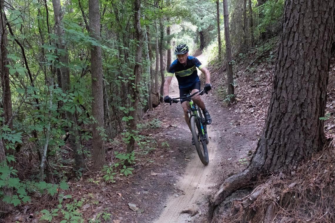 A mountain biker rides a section of The Hulk, an Horry County Bike and Run Park near Carolina Forest.