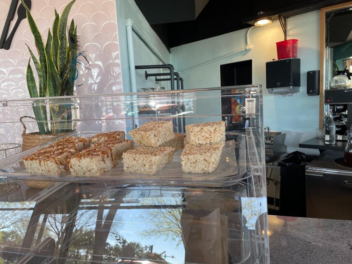 The pastry case at Winna’s Kitchen. On December 28, a corroded upstairs water heater flooded the dining room of the downtown Myrtle Beach restaurant. They reopened after three months with a new menu. March 8, 2023.