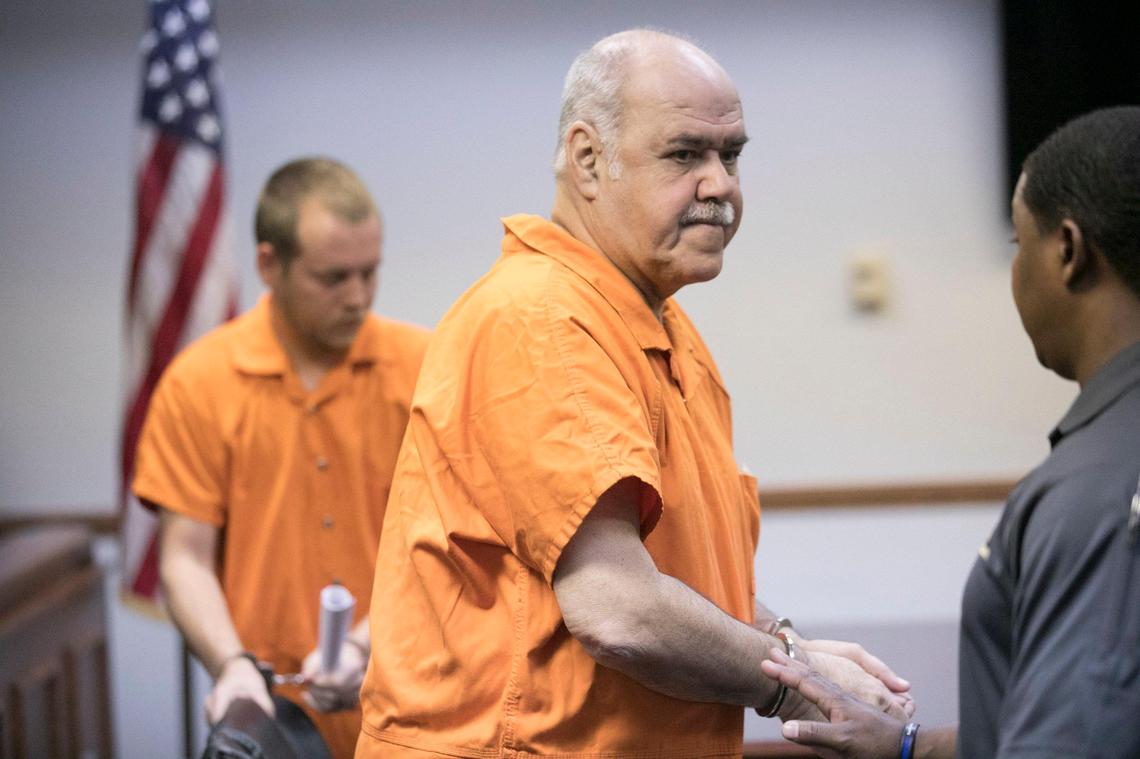 Two former Horry County Sheriff’s deputies, Stephen Flood (foreground) and Joshua Bishop, who have been charged with involuntary manslaughter, had their bonds set in a Marion County Court on Friday. The deputies were transporting mental health patients Nikki Green and Wendy Newton on Sept. 18th when they drove into flood waters and their van was swept off the road in Marion county. Jan 04, 2019.
