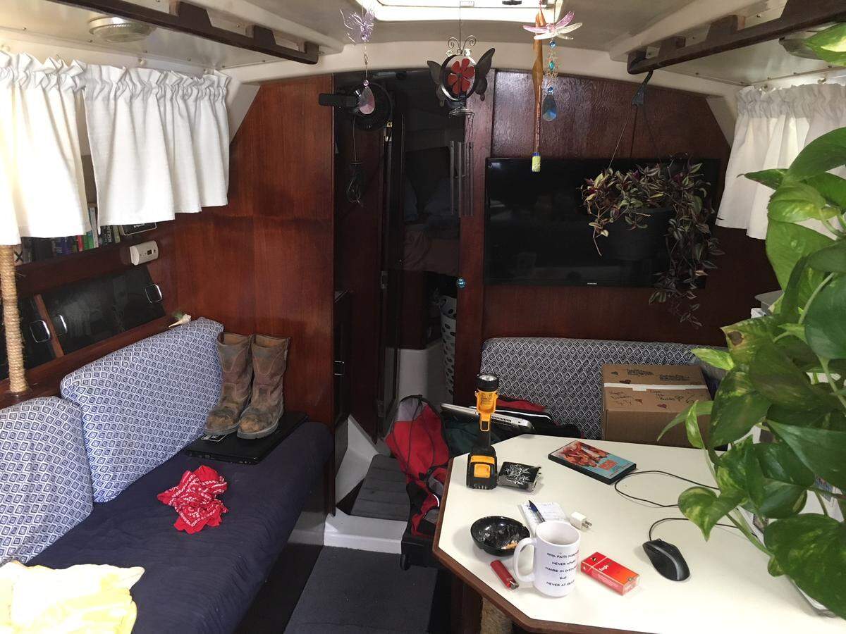 Courtenay Starr rode through Hurricane Matthew at the same dock in 2016, and he plans to ride out Hurricane Florence with his girlfriend, Patti Lewis.