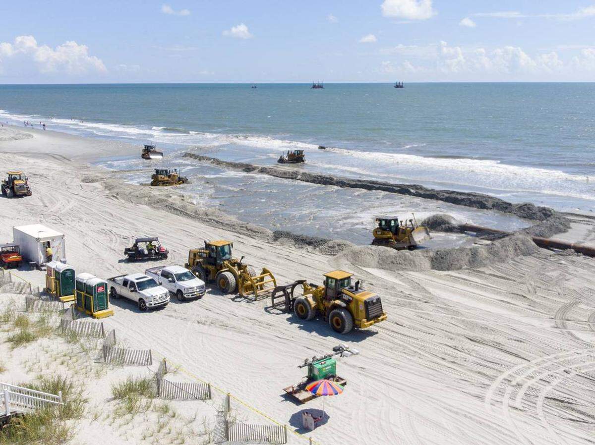 The United States Army Corps of Engineers have begun beach renourishment in Surfside Beach on Wednesday. The project will ultimately pump 1.4 million cubic yards of sand along Grand Strand beaches in and effort to guard existing structures against future storm damage. September 5, 2018.