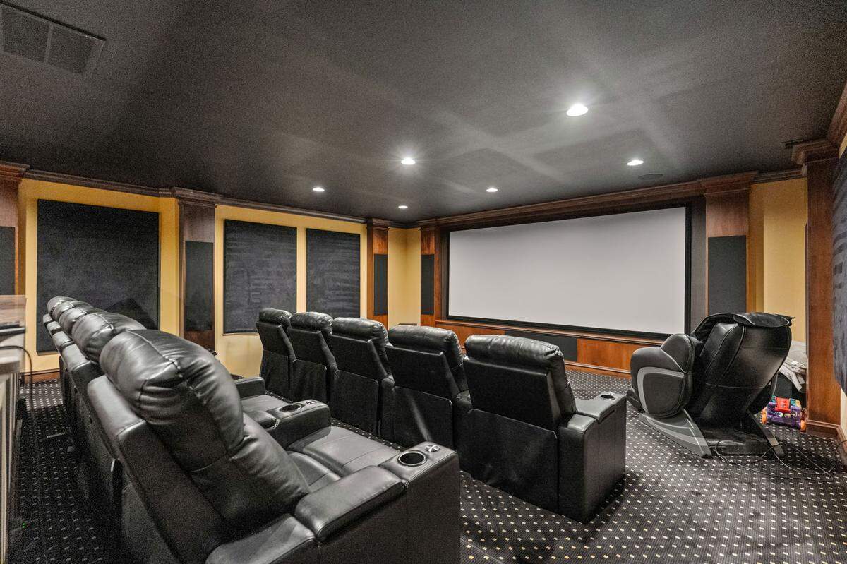 The private theater lets cinephiles recreate the movie-going experience at home.