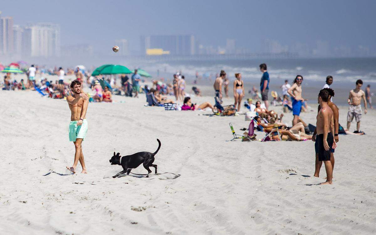 Crowds gather on the beach Friday afternoon near 65th Ave. N. in Myrtle Beach. On March 23, South Carolina Governor Henry McMaster held a press conference in which he informed the public that he issued an Executive Order directing state and local law enforcement officers to disperse groups of three or more.