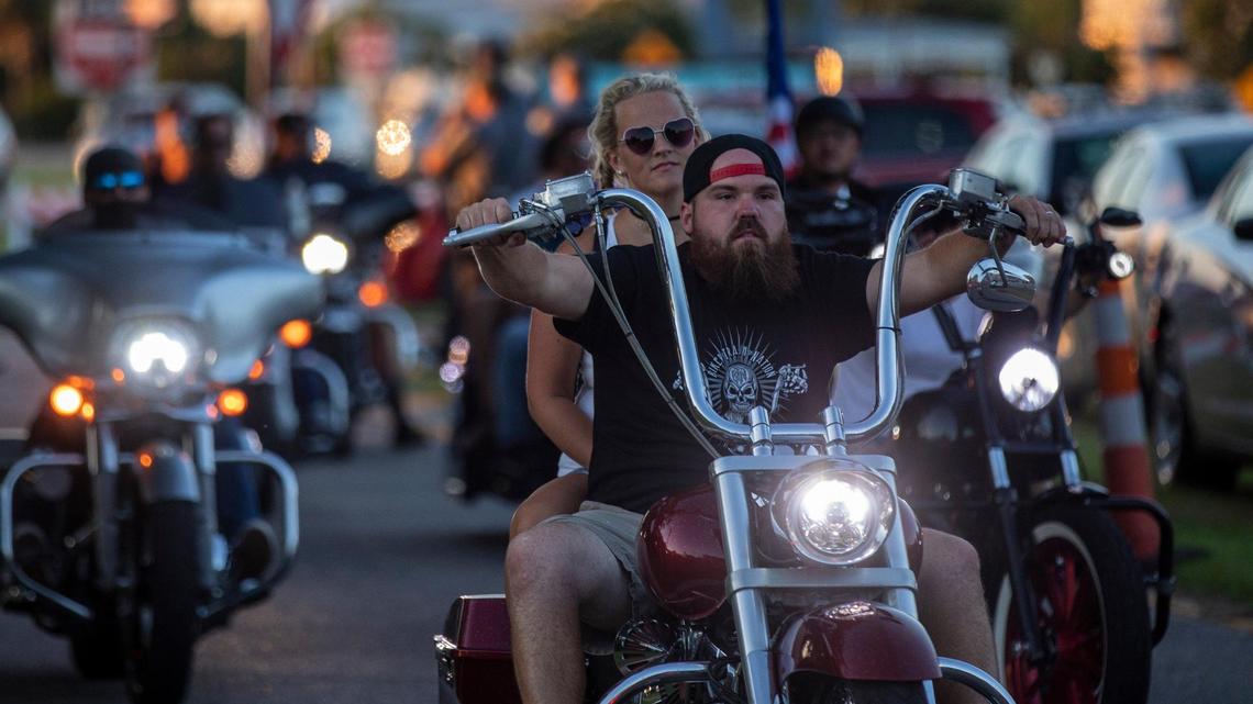 A scaled-down Myrtle Beach motorcycle spring rally culminates along the Grand Strand