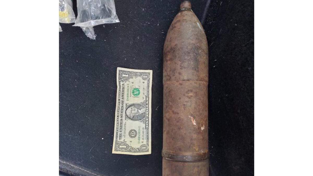 What police believe is an unexploded ordnance that was brought to the Horry County Police Dept. headquarters late Thursday afternoon.