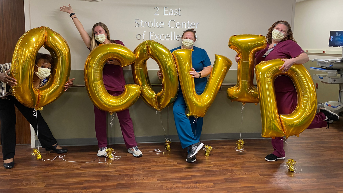 Tidelands Health staff on Monday celebrated being COVID free for the first time in two years.