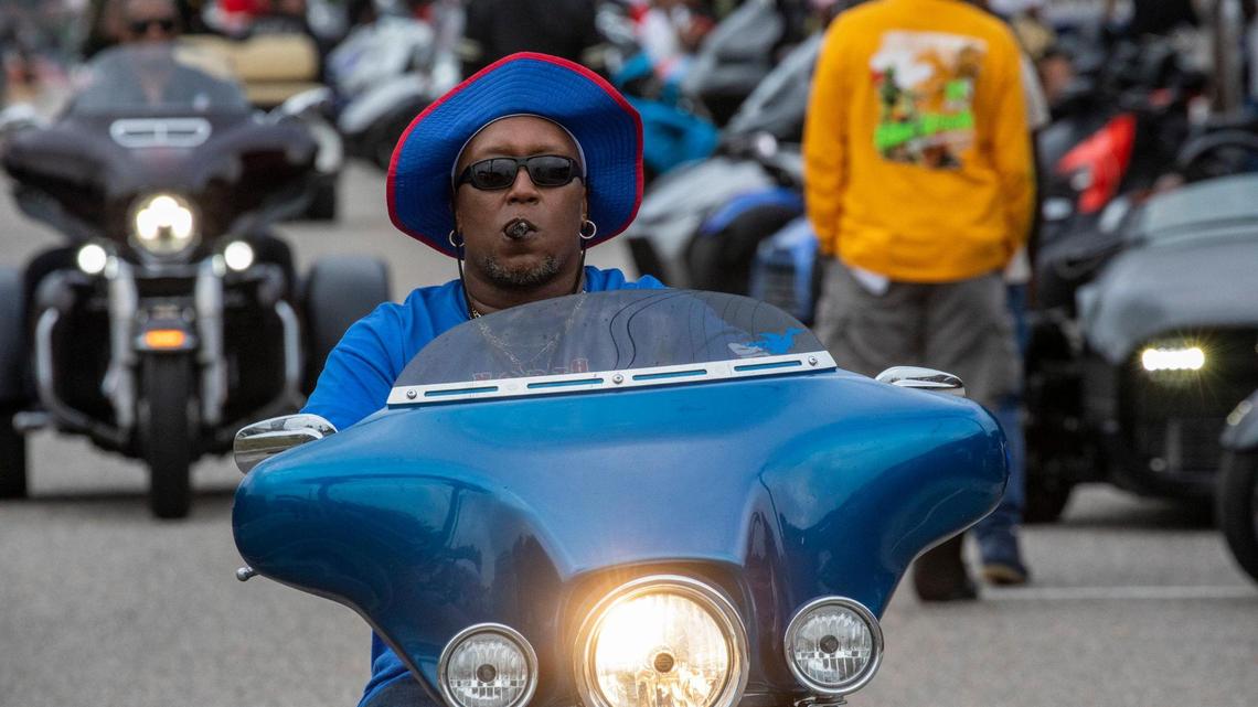 The Atlantic Beach Bike Festival, aka “Black Bike Week,” returned on Friday after being canceled the last two years due to COVID-19. The event got off to a slow start in Atlantic Beach due to rain but parties were held in covered parking garages around North Myrtle Beach and as the rain cleared, the bikers returned. May 27, 2022.