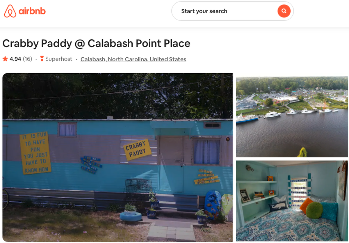An AirBnB vacation rental in Calabash, NC.