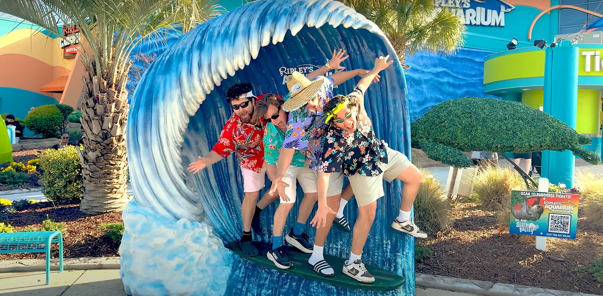The group hit Myrtle Beach tourist landmarks like Ripley’s Aquarium on Ocean Boulevard. via Youtube