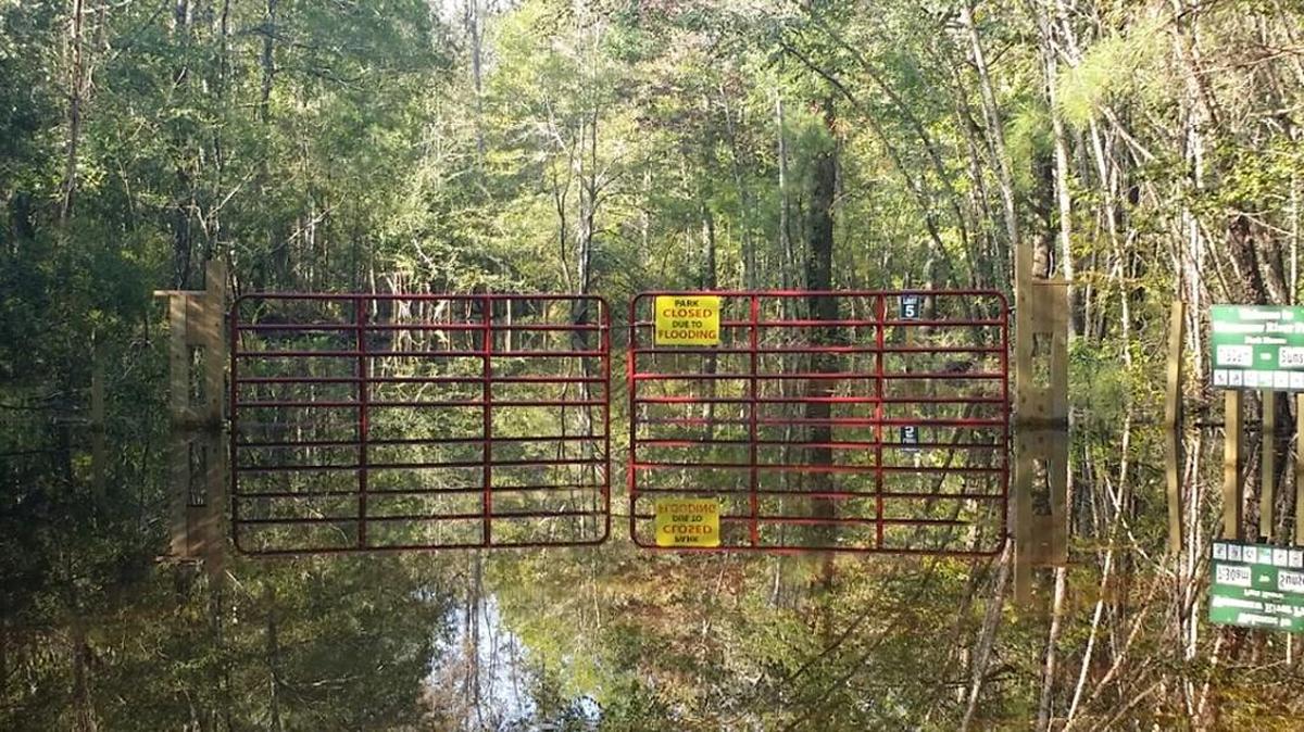 The Waccamaw River Park in Conway was closed due to flooding Friday. The National Weather Service has issued a flood warning for the river until Friday night.