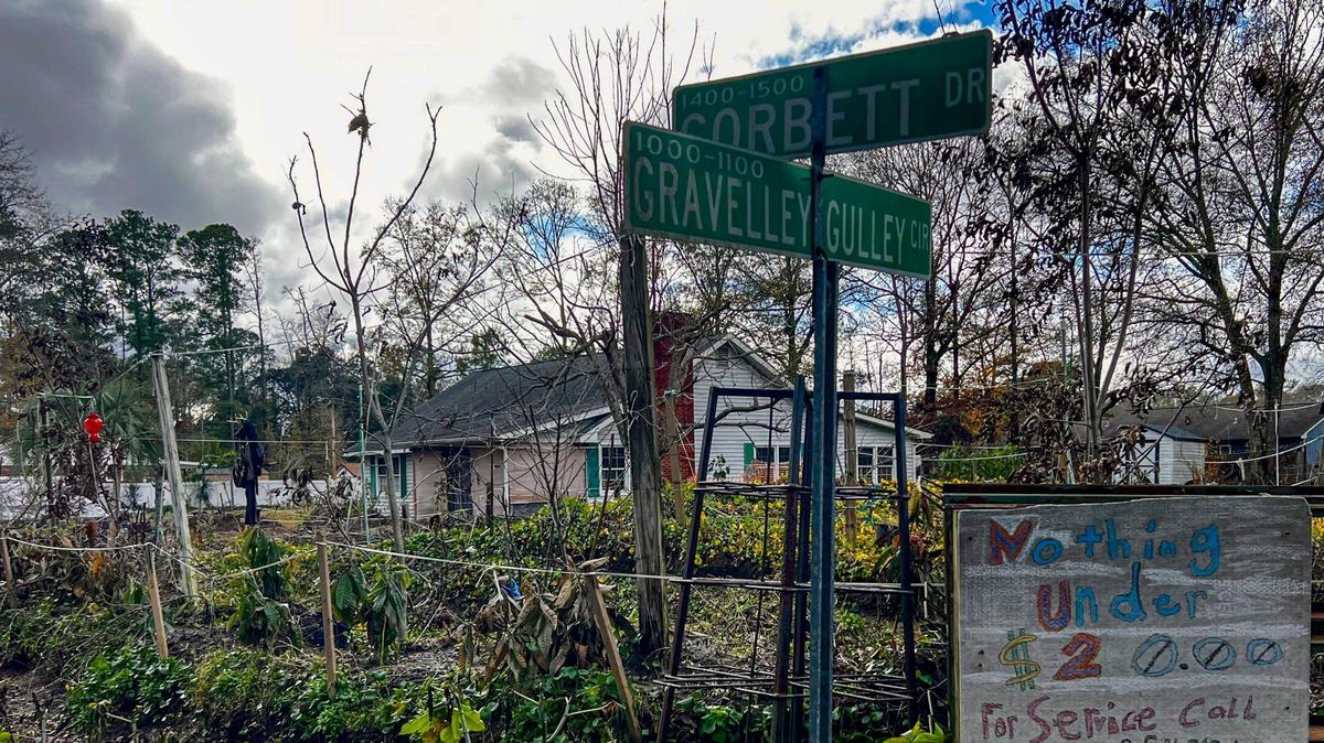 The home of Worden Evander Butler and Alexis Paige Hartnett on Corbett Drive in Conway where the couple were charged with second-degree harassment in connection with the November 24 cross burning near their neighbor’s fence. Dec. 27, 2023.