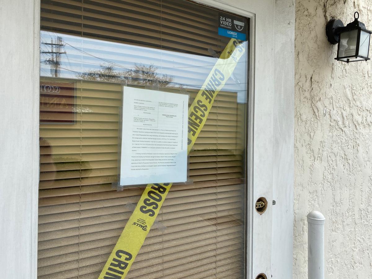 Yuki Spa Massage, in North Myrtle Beach, was closed by court order April 1 after Solicitor Jimmy Richardson’s office labeled it a nuisance business that promotes prostitution. It was one of 22 spas in Horry County labeled a nuisance but that didn’t voluntarily close.