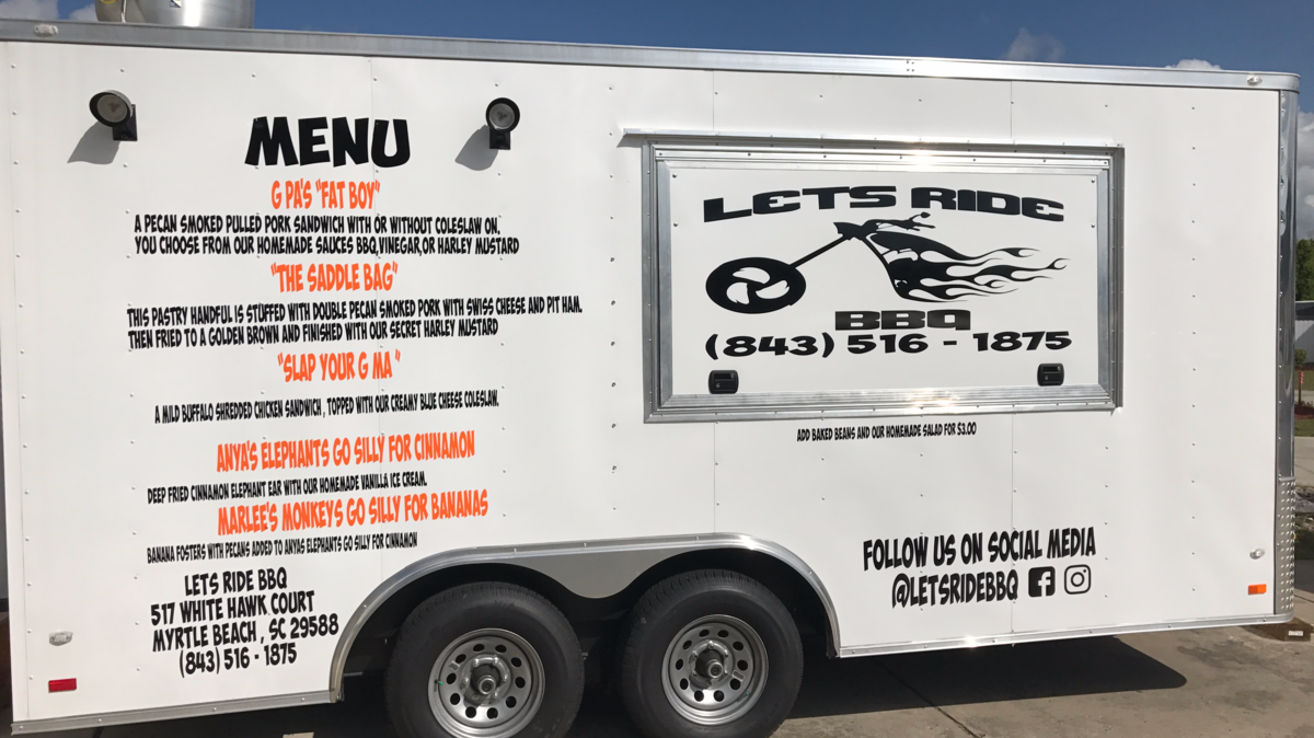 The outside of Let’s Ride BBQ food truck. The owner is hoping to start operating in the Conway area.