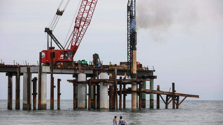 Take a look at construction of the new Surfside Beach Pier