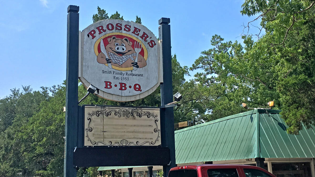 Prosser’s Bar-B-Que in Murrells Inlet.